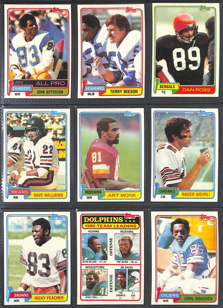 Mostly Pack-Fresh 1981 Topps Complete Football Set w. Joe Montana, Art Monk, Dwight Clark Rookies (All 528 Cards)